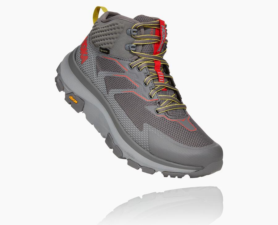 Hiking Boots Mens - Hoka One One Toa GORE-TEX - Grey - QEXUTNJ-17